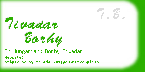 tivadar borhy business card